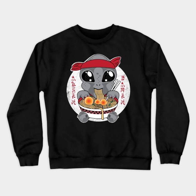 Kuwaii Ramen Cute Alien Baby Ramen Lover Crewneck Sweatshirt by PEHardy Design